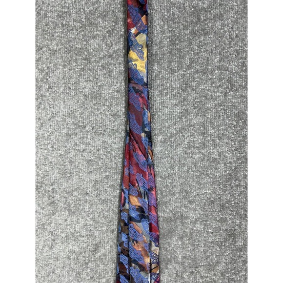 Oscar De La Renta Studio Abstract Car Print Mens Pointed Neck Tie Made In USA - Picture 10 of 11